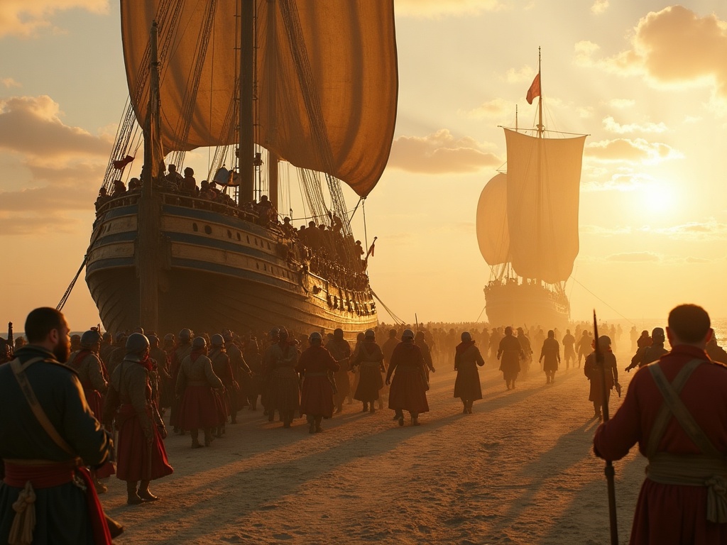 Ships dragged overland