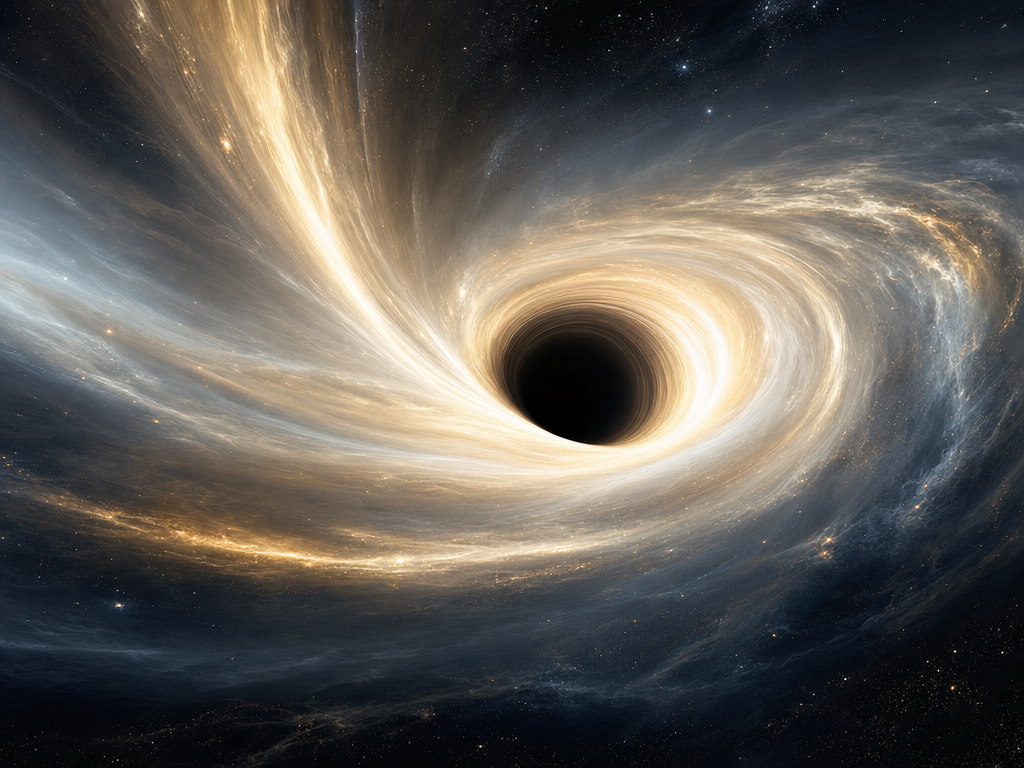 Matter spiraling in
