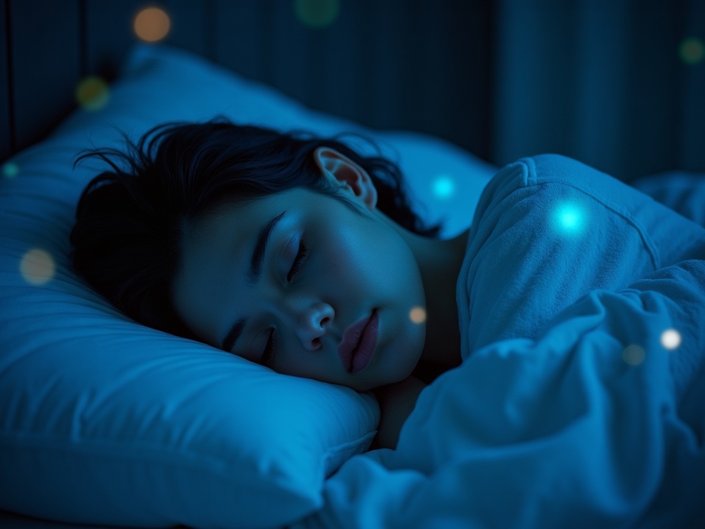 A person sleeping peacefully