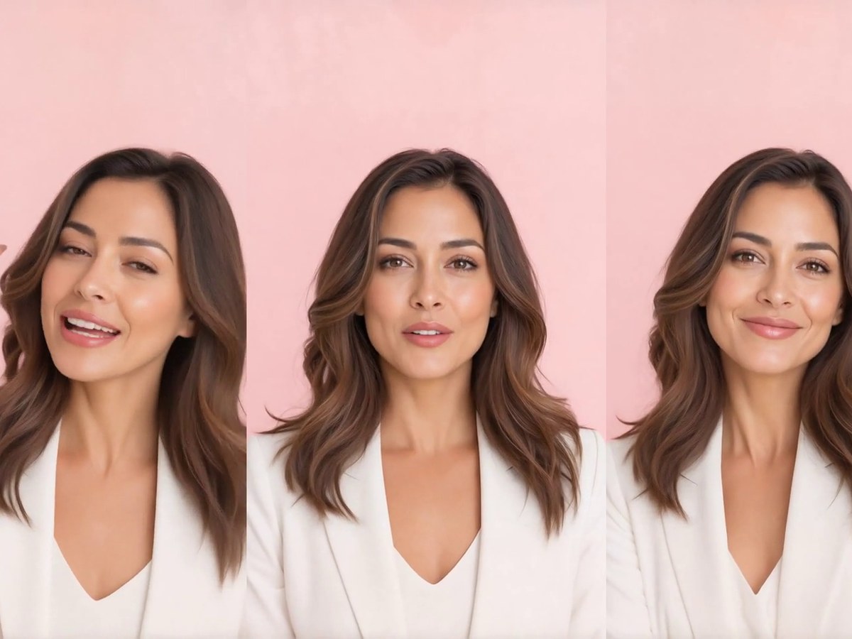 Brand Localization Studio — the same spokesperson in three markets (EN / ES / JA) side by side, re-voiced and lip-synced