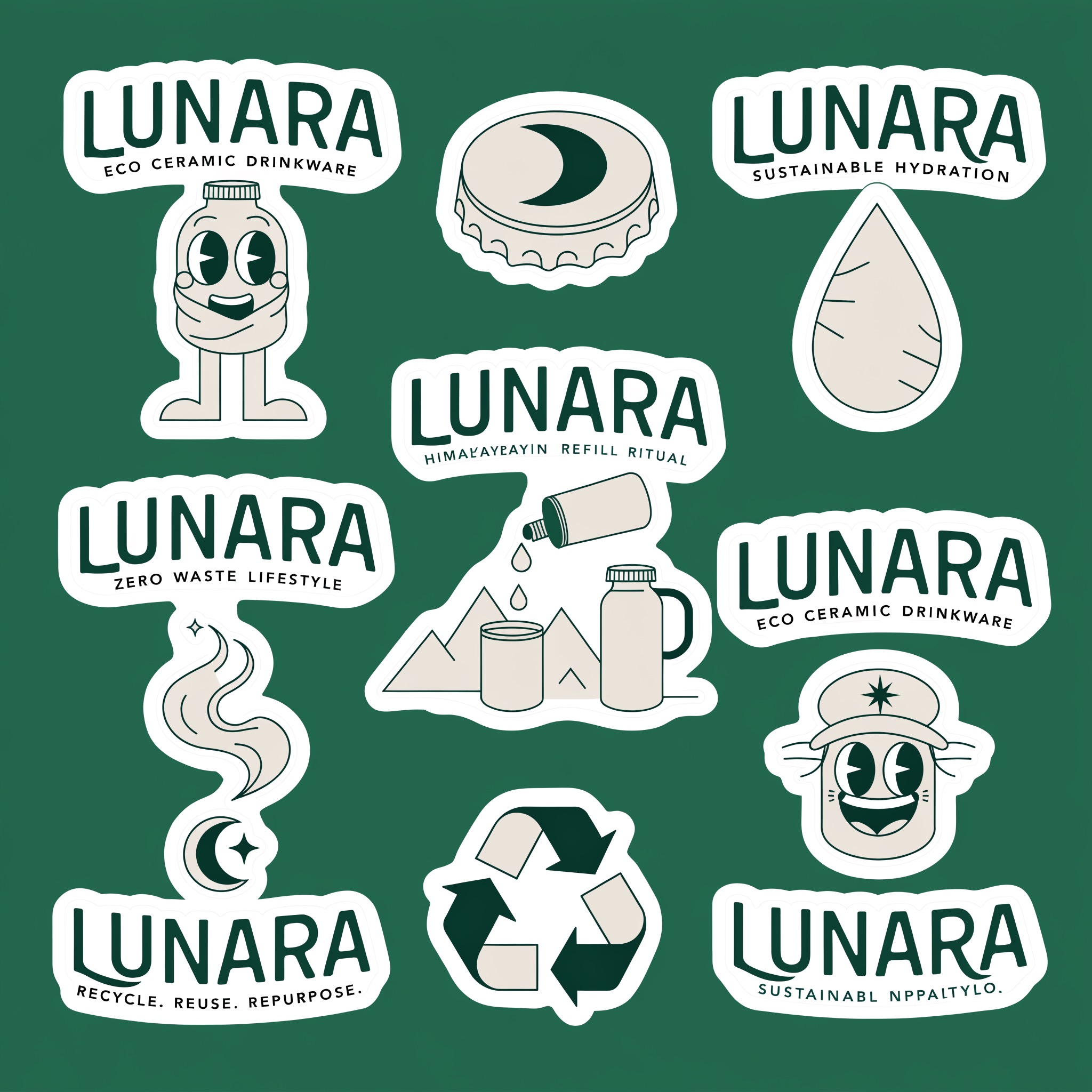 LUNARA brand sticker sheet