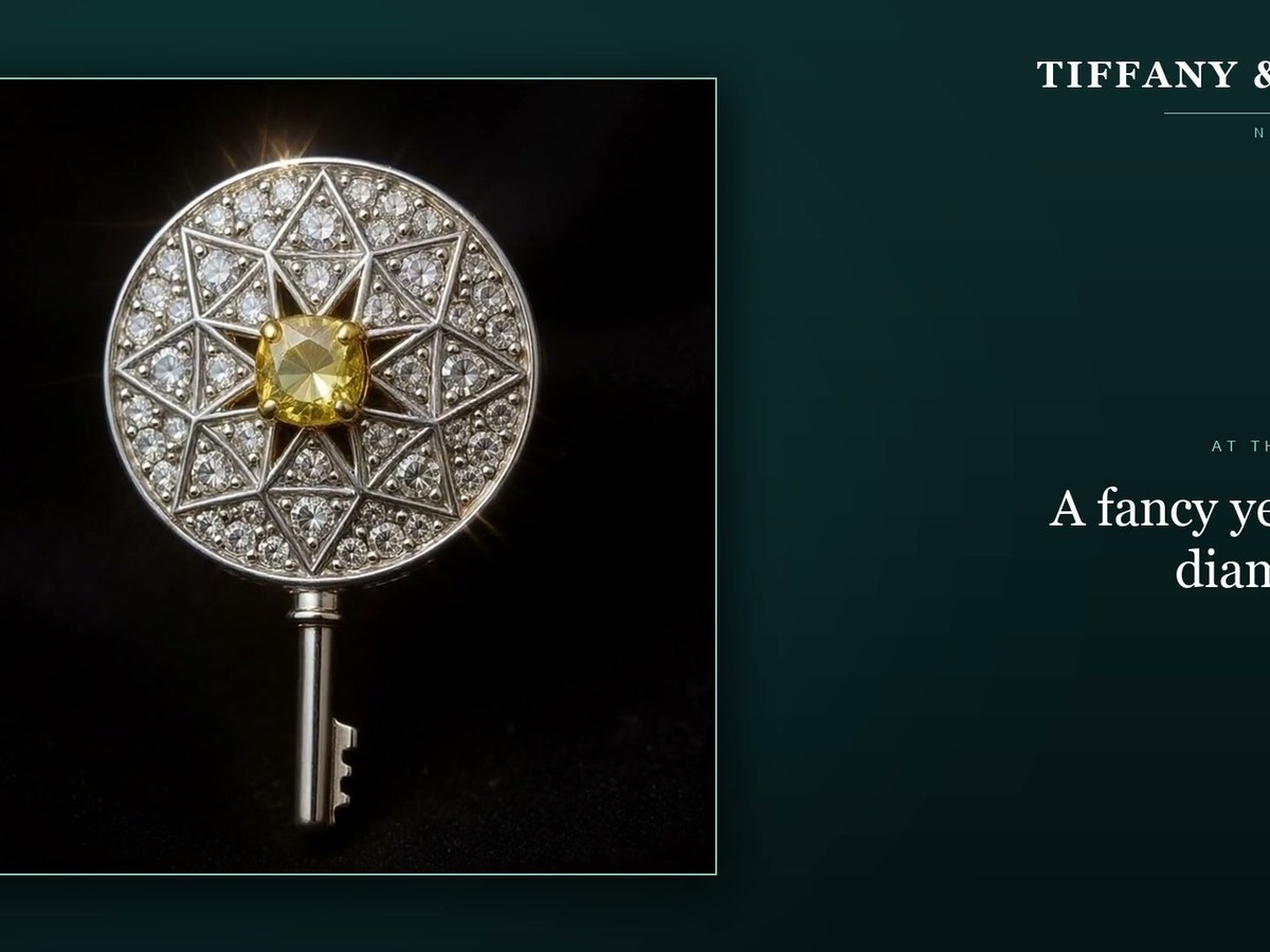 Luxury product ads — the Tiffany Keys round kaleidoscope diamond key in an editorial frame with legible TIFFANY & CO. type