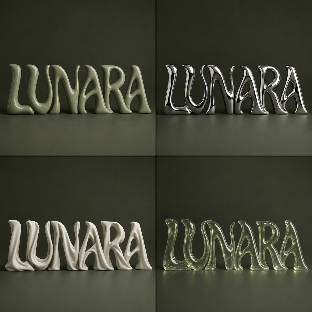 LUNARA · Material Logo Sculpture