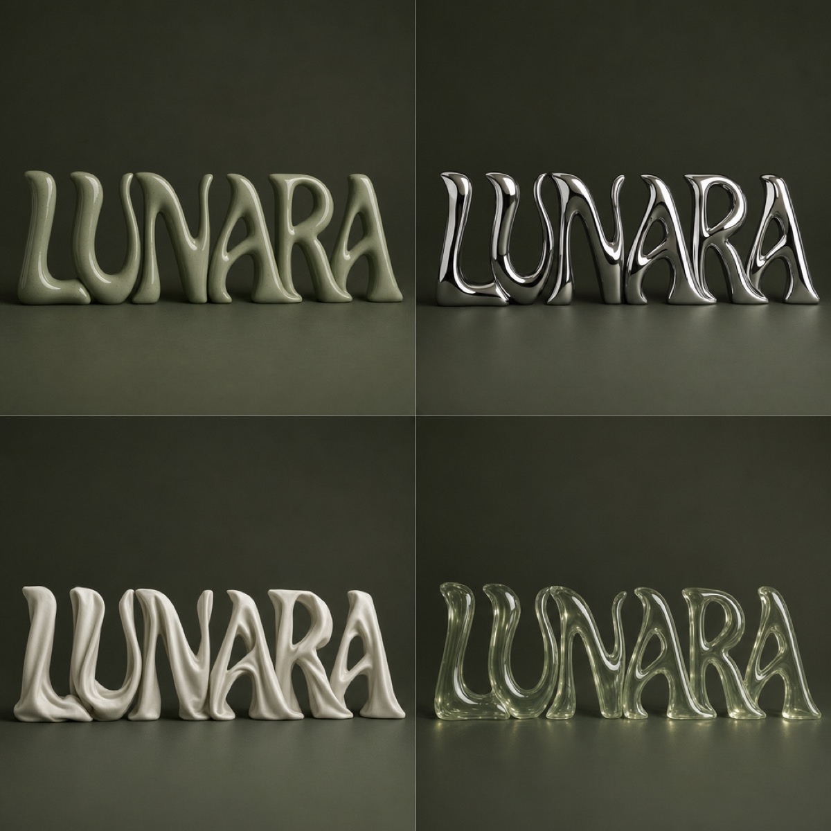 Material logo sculptures