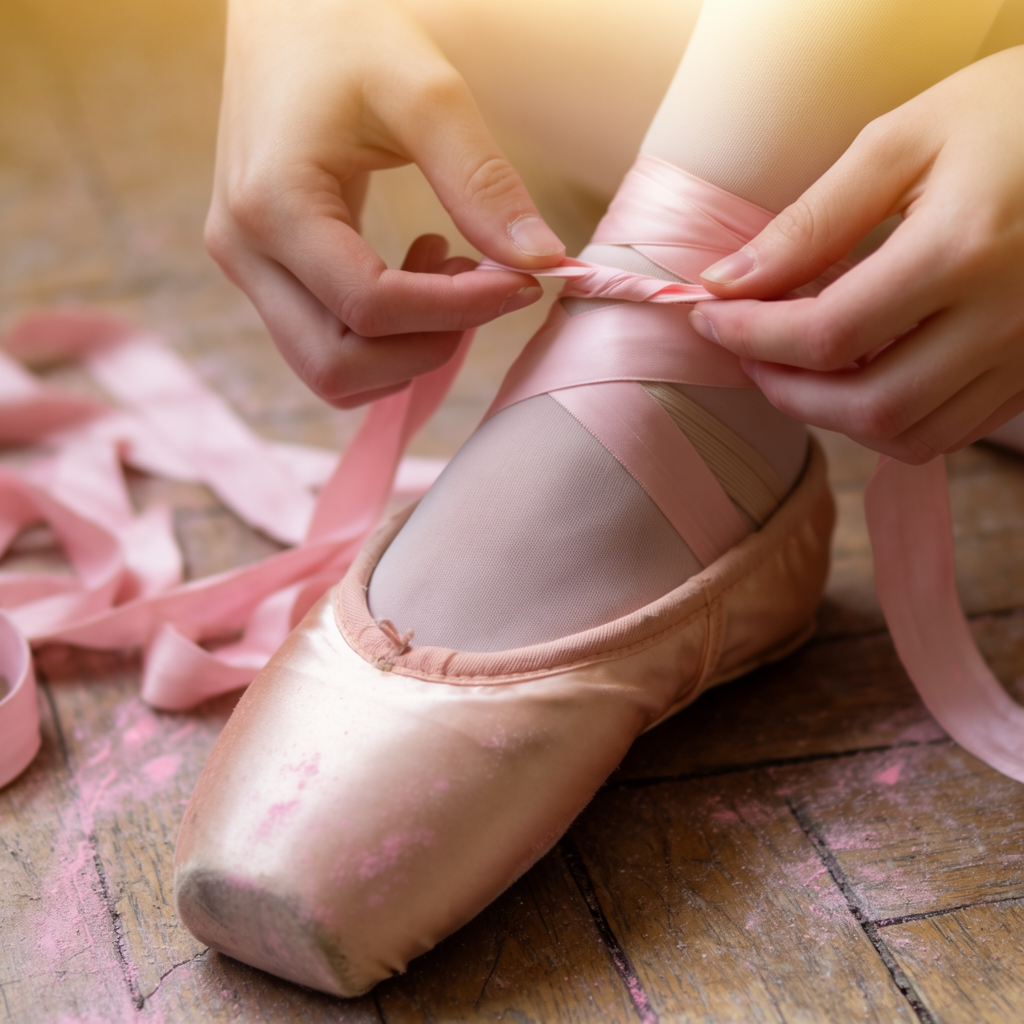 Shot 3 — close on pointe shoes