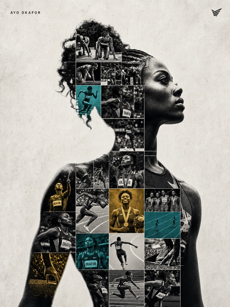 Sports tribute dual exposure poster