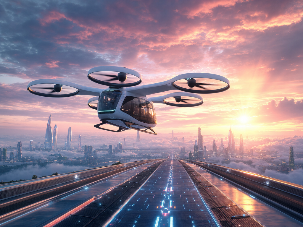 2050 AD eVTOL takeoff