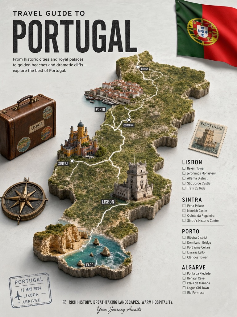 Portugal travel guide poster