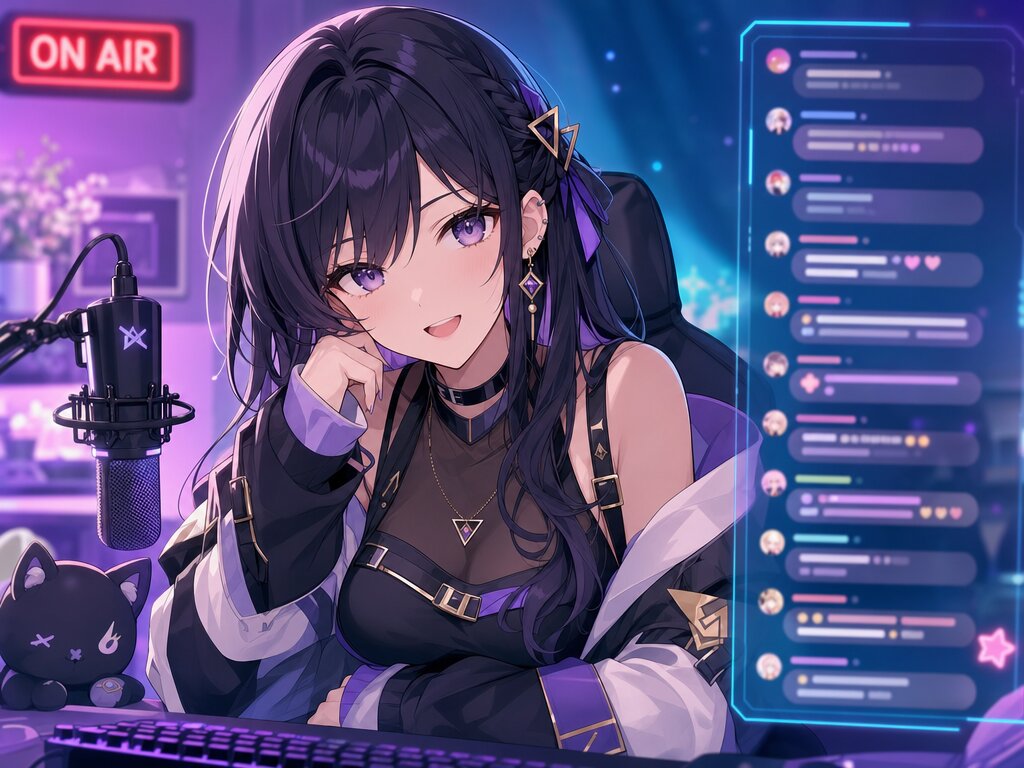 Live streamed AI persona broadcasting