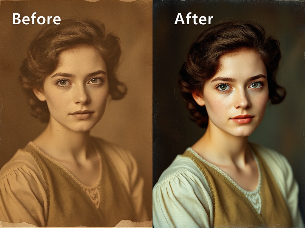 Old family photo restored and gently animated
