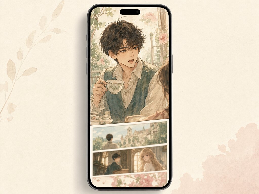 Webtoon vertical-scroll chapter hero